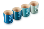 Set de 4 Mugs 350 ml en ceramique Camaieu de Bleu METALLICS